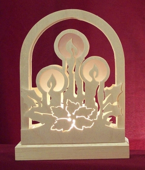 Mini Fensterbild Drei Kerzen, oval