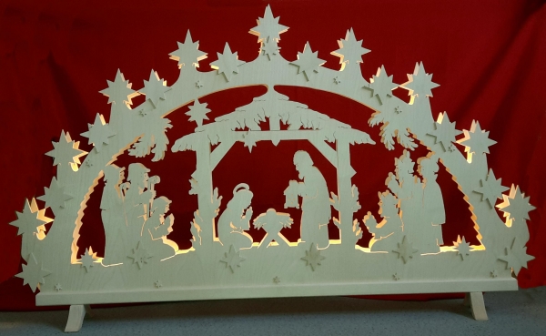 Krippe Stall, Übergröße, natur  /  LED